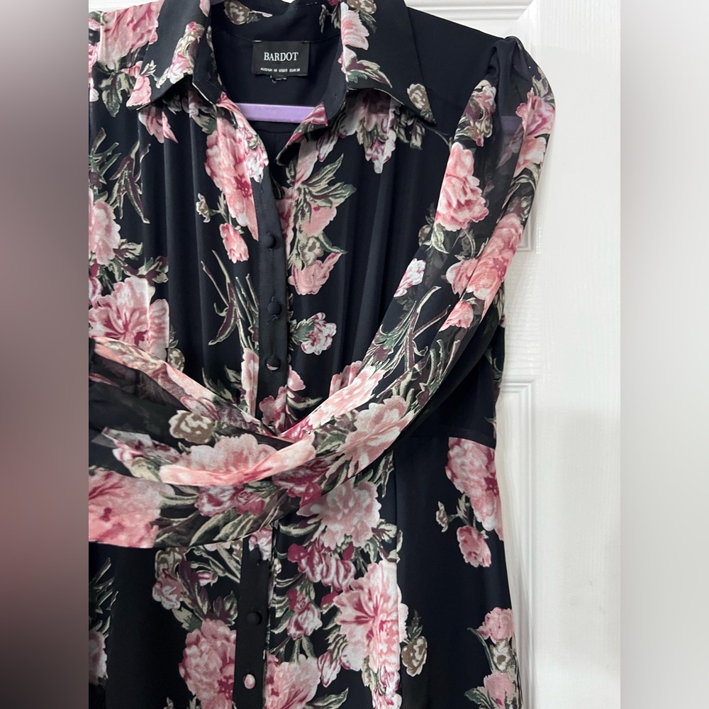 Bardot Floral Print Long Sleeve Chiffon Dress size 6 - Picture 11 of 13